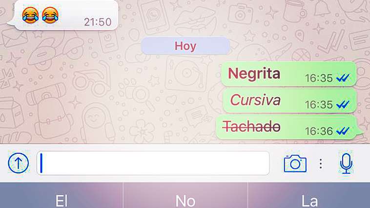 WhatsApp Negritas