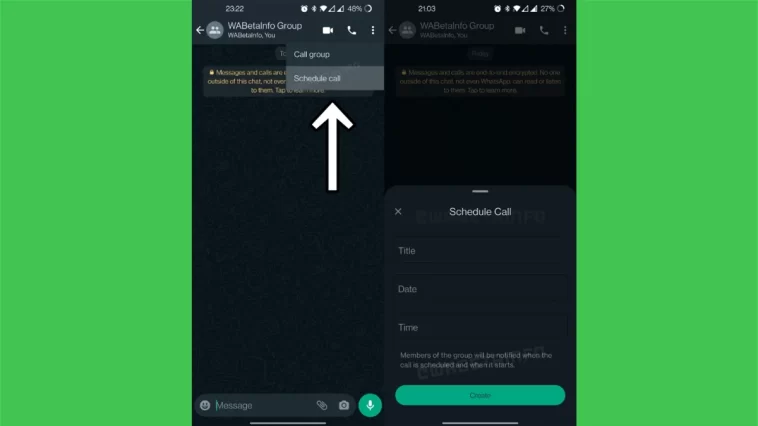 WhatsApp Programar Llamada
